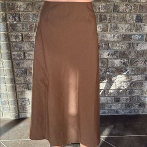 Chadwicks Brown Wool Blend Midi Skirt High Waist Size 8P
